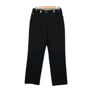 St. John Sport Womens Straight Leg Jeans Black Denim Stretch Size 8/10